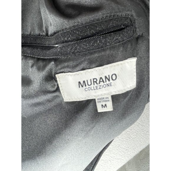 Murano Collezione Short Trench Over Coat Mens Medium Wool Single Breast Black - Picture 8 of 12